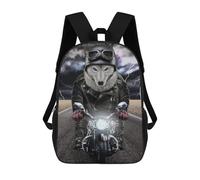 sinyumoney Sacs D'école Pour Enfants Imprimés En 3D Wolf Biker Thunder Road Sac À Dos De Voyage Léger, Sac À Livres, Sac D'école Pour Enfants Garçons Et Filles 17inch