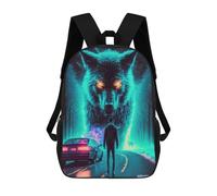 sinyumoney Sacs D'école Pour Enfants Imprimés En 3D Wolf Encounter on The Road Sac À Dos De Voyage Léger, Sac À Livres, Sac D'école Pour Enfants Garçons Et Filles 17inch