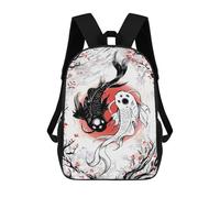 sinyumoney Sacs D'école Pour Enfants Imprimés En 3D Yin And Yang Koi Fish Sac À Dos De Voyage Léger, Sac À Livres, Sac D'école Pour Enfants Garçons Et Filles 17inch