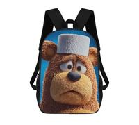 sinyumoney Sad Cartoon Bear with White Hat 17inch Sac À Dos Scolaire Imprimé En 3D Pour Enfants, Style Décontracté Et Tendance, Idéal Pour Les Voyages Et Les Études.