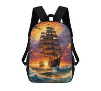 sinyumoney Sailing at Sundown Sac À Dos Scolaire Pour Enfants 17 Pouces, Sac À Dos Décontracté Pour Les Voyages, Grand Sac À Dos De Jour Pour Garçons Et Filles 17inch
