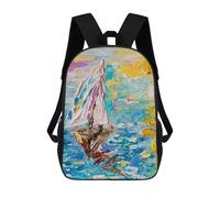sinyumoney Sailing at Sunset Sac À Dos Scolaire Imprimé En 3D Pour Garçons Et Filles, Sac À Dos Pour Enfants, Sac De Voyage 17inch