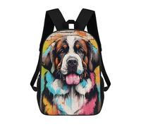 sinyumoney Saint Bernard Dog Graffiti Sacs À Dos Pour Enfants, Cartables Imprimés En 3D, Sacs À Dos Pour Élèves Du Primaire Et Du Collège (garçons Et Filles) 17inch