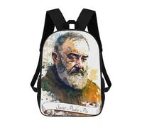 sinyumoney Saint Padre Pio Sacs À Dos Scolaires Pour Enfants, Sac D'école Imprimé En 3D Pour Garçons, Élèves Du Primaire Et Du Collège 17inch