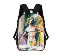 sinyumoney Saint Sebastian Catholic Sac À Dos Scolaire Pour Enfants, Imprimé En 3D, Pour Garçons, Élèves Du Primaire Et Du Collège 17inch