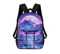 sinyumoney Sakura Moonlit Lake Sacs À Dos Pour Garçons, Cartables Imprimés En 3D, Sacs À Dos De Voyage Tendance Pour Garçons (primaire, Collège) 17inch