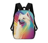 sinyumoney Samoyed Color Dog Sac À Dos Imprimé En 3D Pour Enfants, Sac D'école Grande Capacité, Sac De Voyage, Sac À Livres, Sac À Dos Scolaire Pour Enfants 17inch