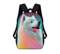 sinyumoney Samoyed Colorful Dog Sac À Dos Imprimé En 3D Pour Enfants, Sac À Dos Scolaire, Sac À Dos De Voyage Pour Enfants, Sac À Livres Grande Capacité, Sac À Dos Pour Enfants 17inch