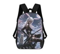 sinyumoney Samurai Bunny with Katana And Cat Sacs À Dos 17 Pouces Pour Enfants, Sacs D'école Imprimés En 3D Pour Élèves Du Primaire Et Du Collège, Garçons Et Filles