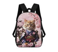 sinyumoney Samurai Cat Sacs À Dos Pour Enfants 17inch Sac À Dos Scolaire, Sac D'école Imprimé En 3D Pour Garçons, Élèves Du Primaire Et Du Collège