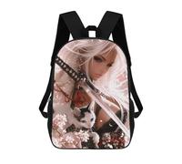 sinyumoney Samurai Cat Warrior Art Print Sacs À Dos Imprimés En 3D Pour Enfants, Sacs D'école Tendance Pour Garçons, Élèves Du Primaire Et Du Collège 17inch