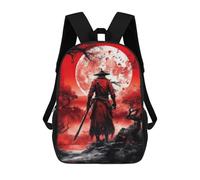 sinyumoney Samurai Moonlit Forest 17inch Sacs À Dos Scolaires Imprimés En 3D - Sacs À Dos Tendance Pour Garçons Du Primaire Et Du Collège