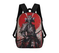 sinyumoney Samurai Warrior Art Print-3 Sac À Dos Scolaire Pour Enfants 17 Pouces, Sac À Dos Décontracté Pour Les Voyages, Grand Sac À Dos De Jour Pour Garçons Et Filles 17inch