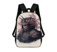 sinyumoney Samurai Warrior with Cherry Blossoms Sac À Dos Enfant, Sac D'école, Sac À Dos Imprimé 3D Avec Motif De Dessin Animé, Grande Capacité, Pour Garçons Et Filles 17inch