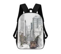 sinyumoney San Francisco Cable Car 17inch Sac À Dos Scolaire Imprimé En 3D Pour Enfants, Style Décontracté Et Tendance, Idéal Pour Les Voyages Et Les Études.