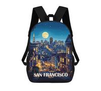 sinyumoney San Francisco Cityscape at Night Sac À Dos, Cartable Imprimé En 3D, Sac À Goûter, Sac À Dos De Voyage, Sac À Dos Entre Amis, Sac À Dos Scolaire Pour Filles Et Garçons 17inch