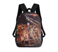 sinyumoney San Francisco Night Lights Sac À Dos Scolaire Pour Enfants, Imprimé En 3D, Pour Garçons, Élèves Du Primaire Et Du Collège 17inch