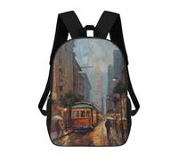 sinyumoney San Francisco Oil Painting Sacs À Dos Scolaires Pour Enfants, Cartables Imprimés En 3D, Sacs D'école Tendance Pour Garçons, Élèves Du Primaire Et Du Collège 17inch