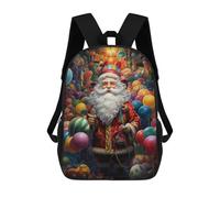 sinyumoney Santa Claus in Balloon Land Sac À Dos Enfant, Cartable, Sac D'école, Motif Dessin Animé 3D, Sac Pour Ordinateur Portable, Pour Garçons Et Filles 17inch