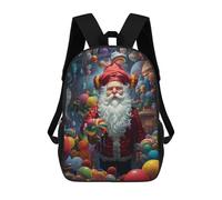 sinyumoney Santa Claus in Candyland Sac À Dos Scolaire Pour Enfants, Imprimé En 3D, Pour Garçons, Élèves Du Primaire Et Du Collège 17inch
