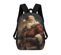 sinyumoney Santa Claus Painting Sac À Dos Enfant, Cartable Imprimé En 3D Pour Garçons Et Adolescents 17inch