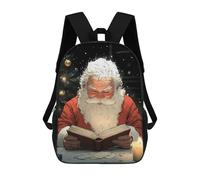 sinyumoney Santa Claus Reading by Candlelight Christmas Sacs À Dos Pour Enfants, Cartables Imprimés En 3D, Sacs À Dos Pour Élèves Du Primaire Et Du Collège (garçons Et Filles) 17inch
