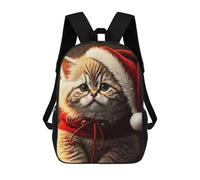 sinyumoney Santa Dressed Cat Sacs À Dos Imprimés En 3D Pour Enfants, Sacs D'école Tendance Pour Garçons, Sacs De Voyage, Sacs Scolaires Pour Élèves Du Primaire 17inch