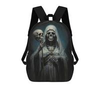 sinyumoney Santa Muerte in White Robe Sac À Dos Scolaire Pour Filles Et Garçons, Grande Capacité, Léger, Pour Enfants Et Étudiants 17inch