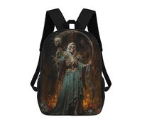 sinyumoney Santa Muerte with Flowers Sacs À Dos Pour Enfants, Cartables Imprimés En 3D, Sacs À Dos Pour Élèves Du Primaire Et Du Collège (garçons Et Filles) 17inch