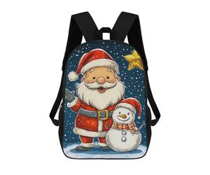 sinyumoney Santa Snowman Christmas Sac À Dos Scolaire Imprimé En 3D, Sac À Dos Décontracté Pour Enfants, Sac D'école Imprimé En 3D Pour Garçons, Primaire Et Collège 17inch