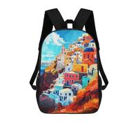 sinyumoney Santorini Art Sac À Dos Scolaire, Sac À Dos Pour Garçons Et Adolescents, Cadeau, Sac À Dos Imprimé En 3D, Sac À Dos Scolaire, Sac À Livres 17inch