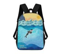 sinyumoney Save The Oceans Collage Sacs À Dos Pour Enfants, Cartables, Sacs À Dos Scolaires Imprimés En 3D, Sacs À Dos De Voyage Tendance Pour Enfants (primaire, Collège) 17inch