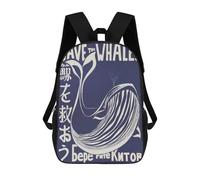 sinyumoney Save The Whales Nautical Sac À Dos Enfant Tendance Et Amusant, Sac À Dos Pour Garçons Et Adolescents, Sac D'école Imprimé En 3D Pour Garçons 17inch