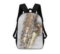 sinyumoney Saxophone 2 Sacs À Dos Pour Enfants, Sac À Dos Scolaire Imprimé En 3D Pour Enfants, Sac À Dos De Voyage, Sac À Livres Pour Enfants 17inch Sac D'école