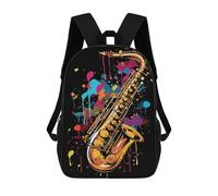 sinyumoney Saxophone Colorful Sac À Dos Scolaire Imprimé En 3D Pour Enfants, Sac À Dos Garçon/fille, Sac De Voyage Pour Enfants 17inch