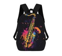 sinyumoney Saxophone Splash Sac À Dos Scolaire Imprimé En 3D, Sac À Dos Décontracté Pour Enfants, Sac D'école Imprimé En 3D Pour Garçons, Primaire Et Collège 17inch
