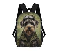 sinyumoney Schnauzer Camo Jacket Sac À Dos Enfant Imprimé En 3D, Sac D'école Pour Garçons, Sac À Dos Cool Et Décontracté, Sac À Dos Amusant Pour Enfants Et Adolescents 17inch