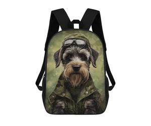 sinyumoney Schnauzer Camo Jacket Sac À Dos Enfant Imprimé En 3D, Sac D'école Pour Garçons, Sac À Dos Cool Et Décontracté, Sac À Dos Amusant Pour Enfants Et Adolescents 17inch