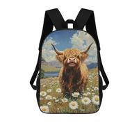 sinyumoney Scottish Highland Cow Painting-1 Sac À Dos Scolaire Pour Enfants, Imprimé En 3D, Tendance Et Décontracté, Pour Garçons, Élèves Du Primaire Et Du Collège 17inch