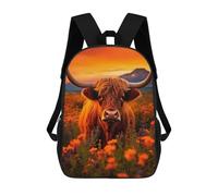 sinyumoney Scottish Highland Cows Sac À Dos Scolaire Pour Enfants Imprimé En 3D, Idéal Pour Les Voyages Et Les Lectures, Pour Les Garçons Et Les Élèves Du Primaire 17inch