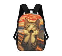 sinyumoney Scream Cat Sac À Dos Scolaire Pour Enfants, Imprimé En 3D, Pour Garçons, Élèves Du Primaire Et Du Collège 17inch