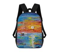 sinyumoney Sea Sunset Sac À Dos Pour Enfants, Impression 3D, Sac D'école Pour Garçons Et Filles, Sac À Dos Tendance Et Décontracté Pour Écoliers 17inch
