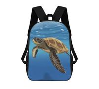 sinyumoney Sea Turtle Illustration Sac À Dos Scolaire Imprimé En 3D, Sac À Dos Décontracté Pour Enfants, Sac D'école Imprimé En 3D Pour Garçons, Primaire Et Collège 17inch