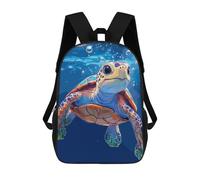 sinyumoney Sea Turtle Swimming Underwater Illustration Sac À Dos Scolaire Pour Enfants Imprimé En 3D, Idéal Pour Les Voyages Et Les Lectures, Pour Les Garçons Et Les Élèves Du Primaire 17inch