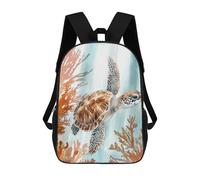 sinyumoney Sea Turtle Watercolor Sac À Dos Scolaire Imprimé En 3D Pour Enfants, Sac À Dos Garçon/fille, Sac De Voyage Pour Enfants 17inch