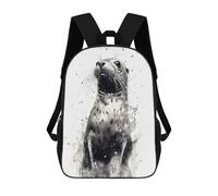 sinyumoney Seal Beauty Black Ink Sac À Dos Pour Garçons Et Adolescents, Sacs À Dos Pour Filles, Sacs À Dos Pour Tout-petits, Sacs À Livres Pour L'école Primaire Et Le Collège 17inch