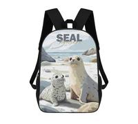 sinyumoney Seal Family Minimalist Sac À Dos Enfant Fille 3D, Sac D'école, Sac À Dos Pour Tout-petits, Sac À Dos Décontracté, Sac À Livres Tendance 17inch