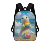 sinyumoney Seal Playing with Beach Balls Sacs À Dos Pour Enfants, Cartables Imprimés En 3D, Sacs À Dos Pour Élèves Du Primaire Et Du Collège (garçons Et Filles) 17inch