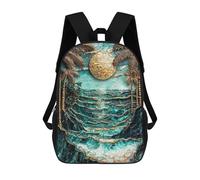 sinyumoney Secret Paradise Beach Sac À Dos Scolaire Imprimé En 3D Pour Enfants, Sac À Dos Garçon/fille, Sac De Voyage Pour Enfants 17inch