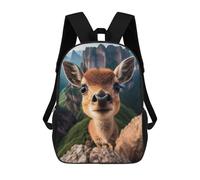 sinyumoney Selfie of A Young Deer Sac À Dos Enfant Fille 3D, Sac D'école, Sac À Dos Pour Tout-petits, Sac À Dos Décontracté, Sac À Livres Tendance 17inch